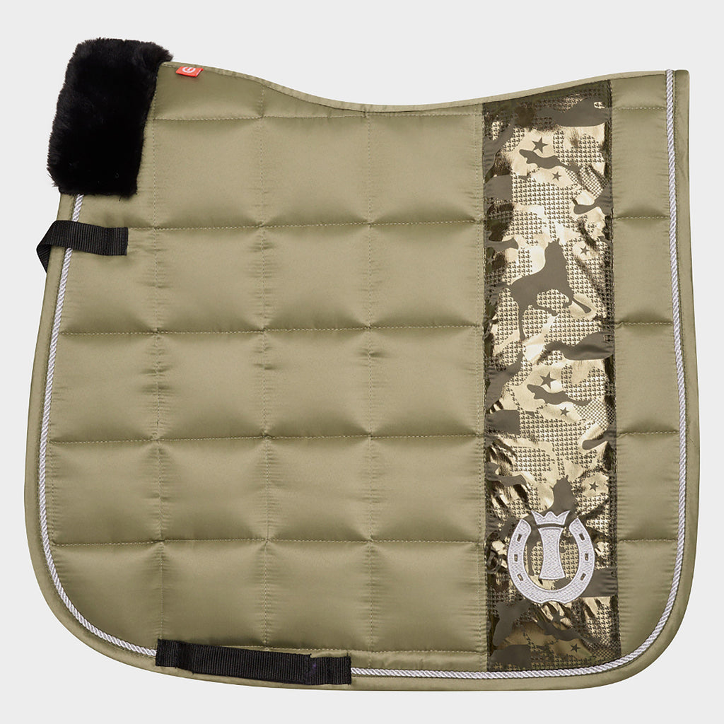 Ambient Hide &amp; Ride Dressage Saddle Pad Olive Green