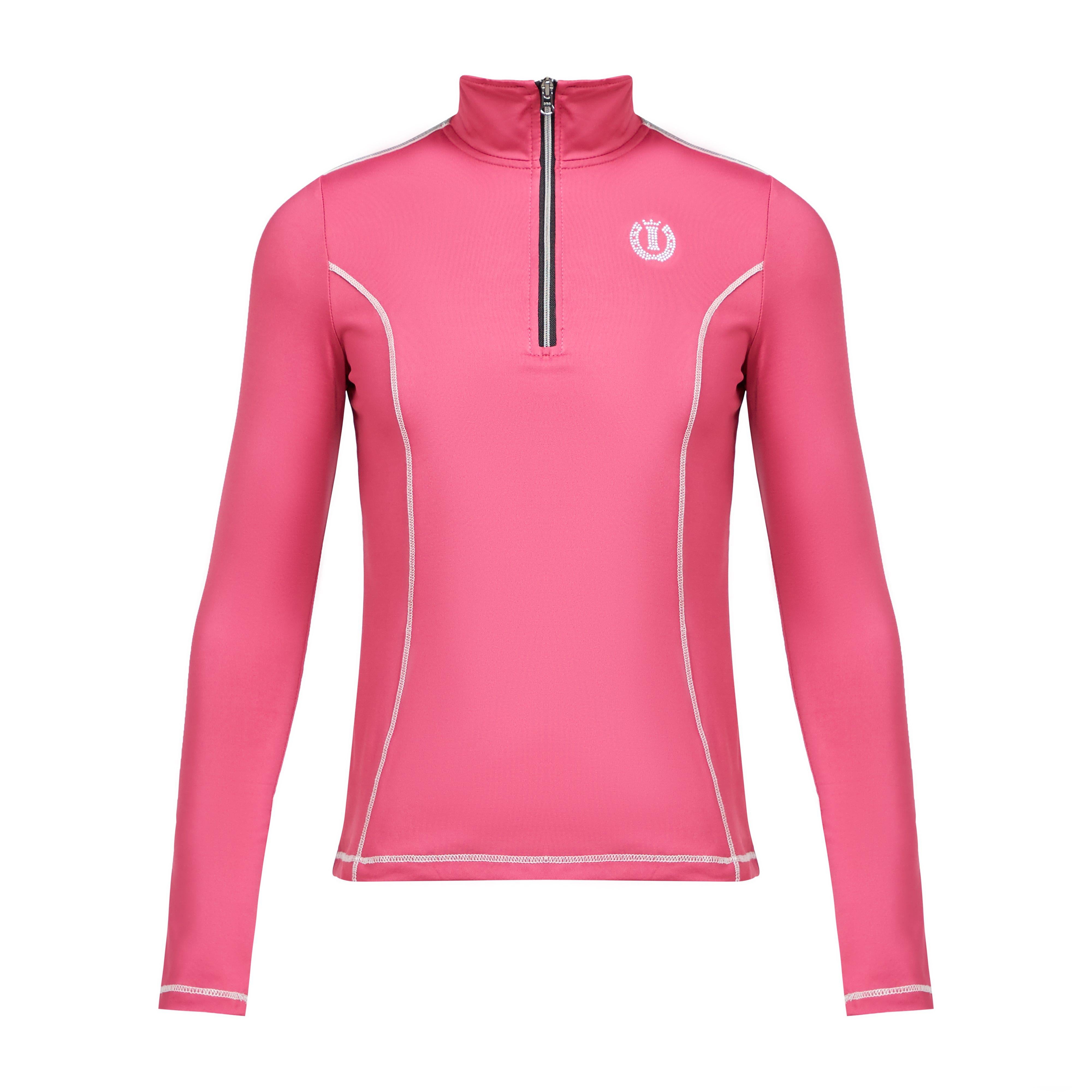 Childs Sporty Star 1/2 Zip Technical Top Flower Pink