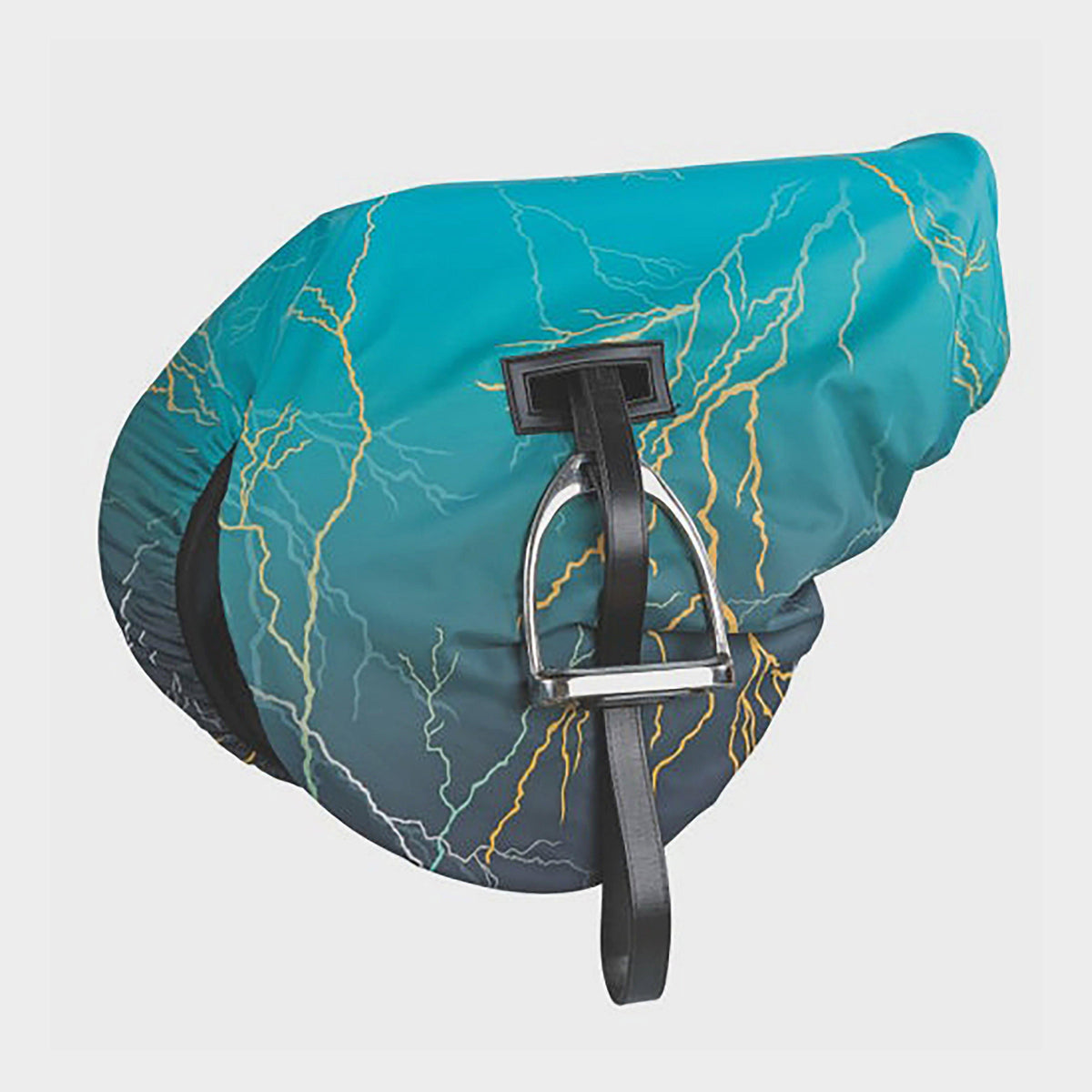 Waterproof Ride On Saddle Cover Teal Lightening