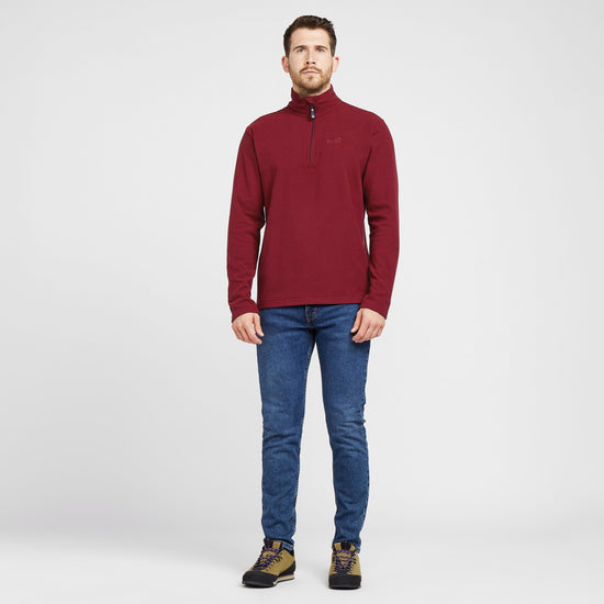 Mens Bracken Half Zip Fleece Red