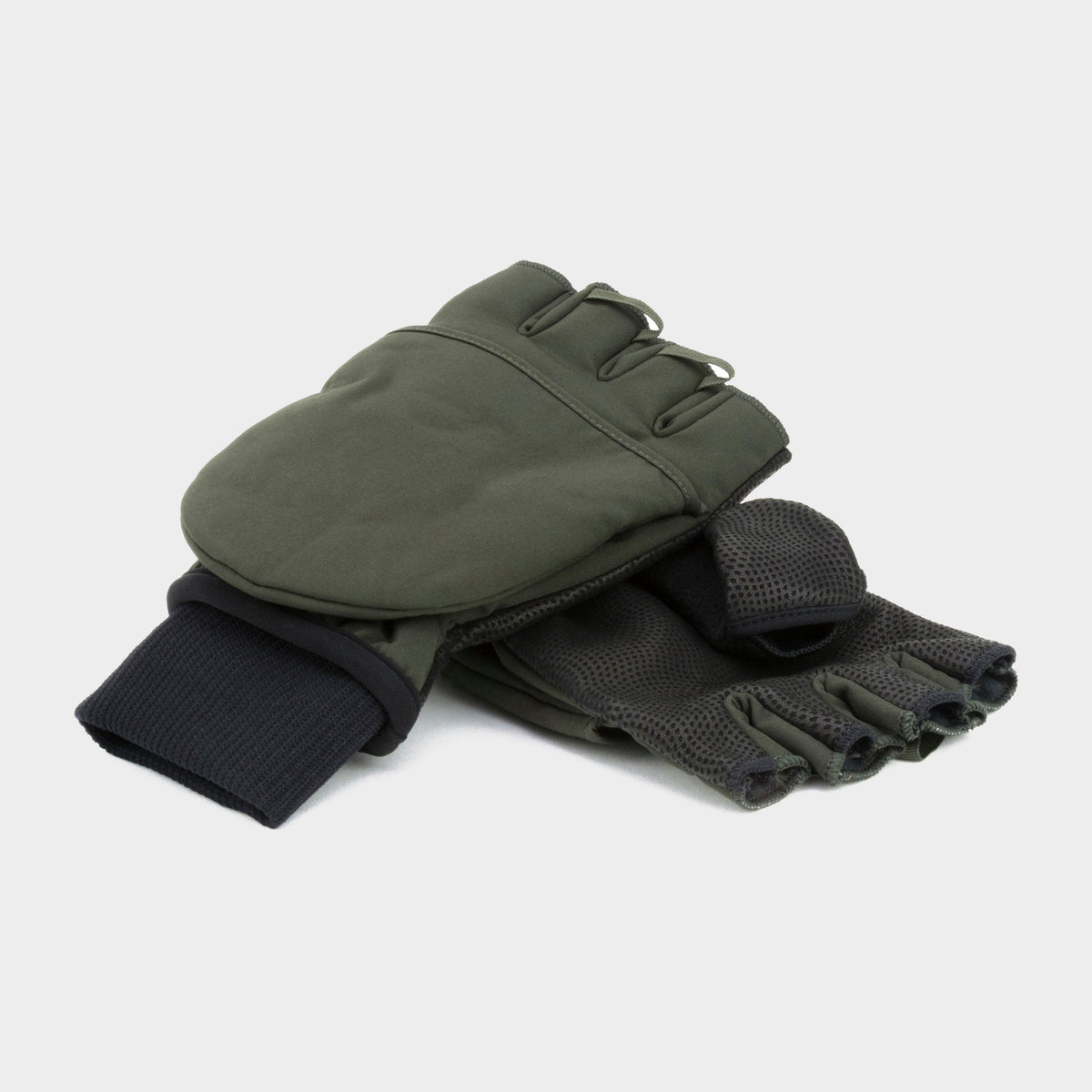 Windproof Cold Weather Convertible Mitts Green