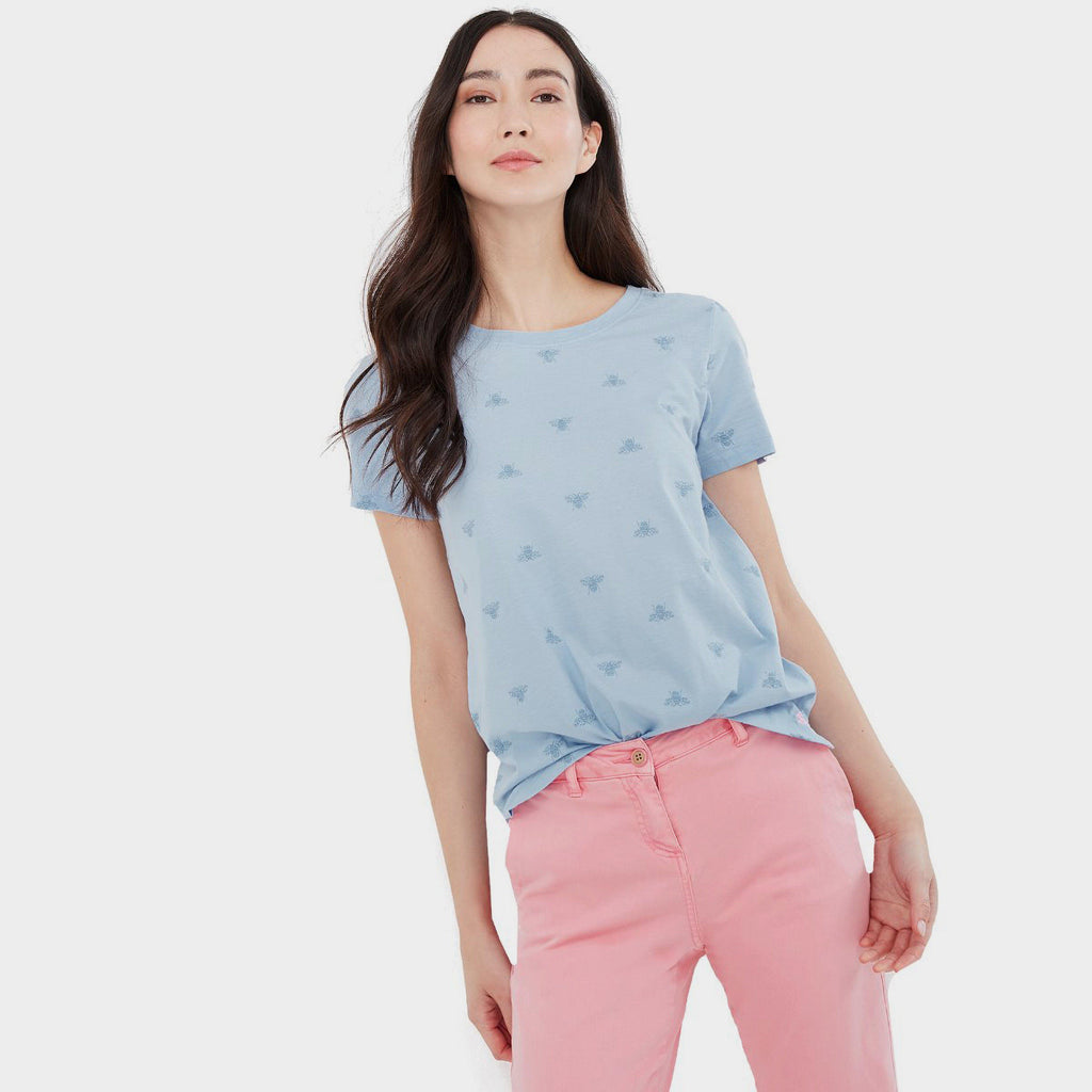 Womens Carley Embroidered T-Shirt Blue Bee