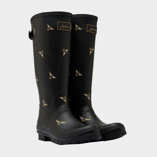 Womens Welly Print Black Metallic Bee