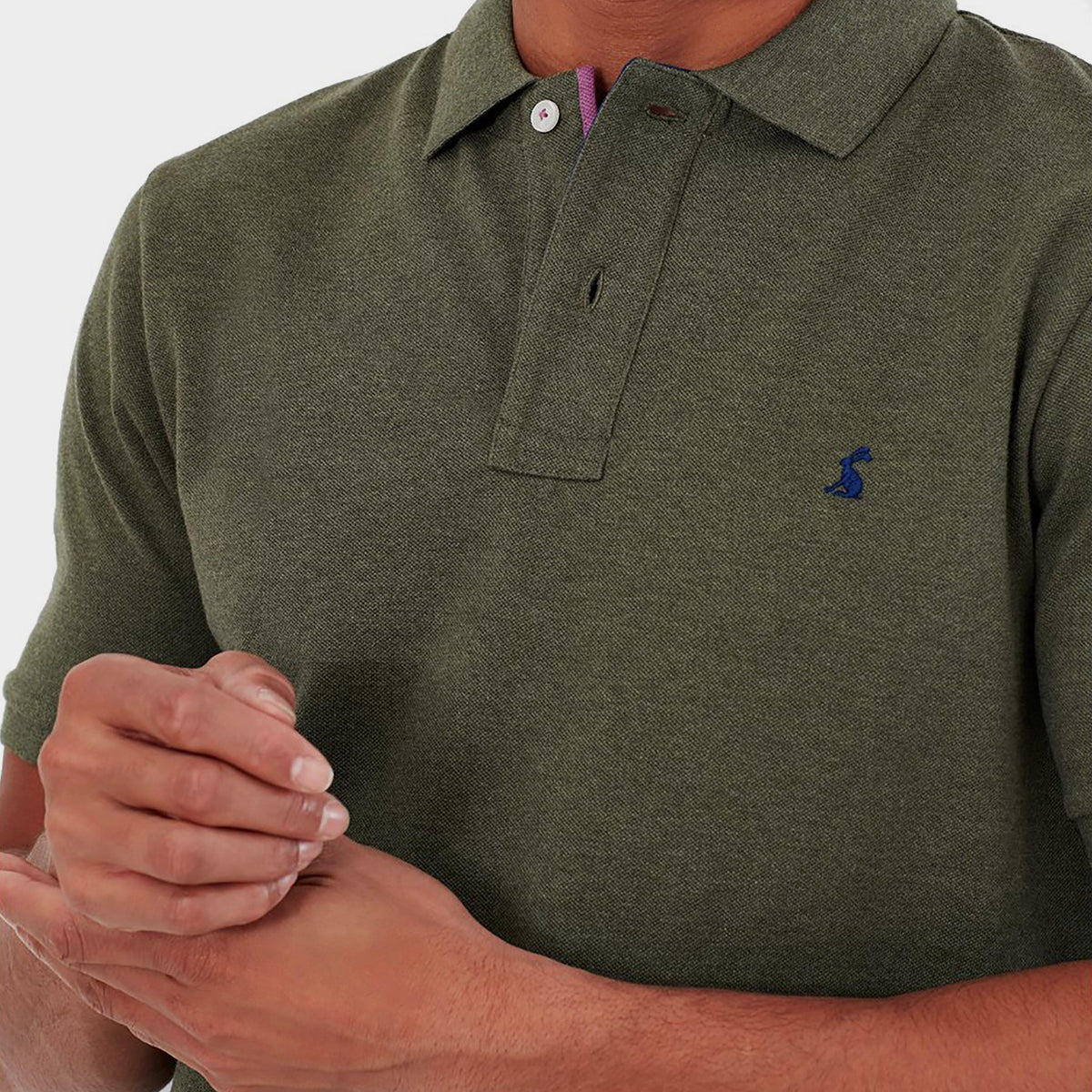 Mens Woody Polo Shirt Seaweed Marl