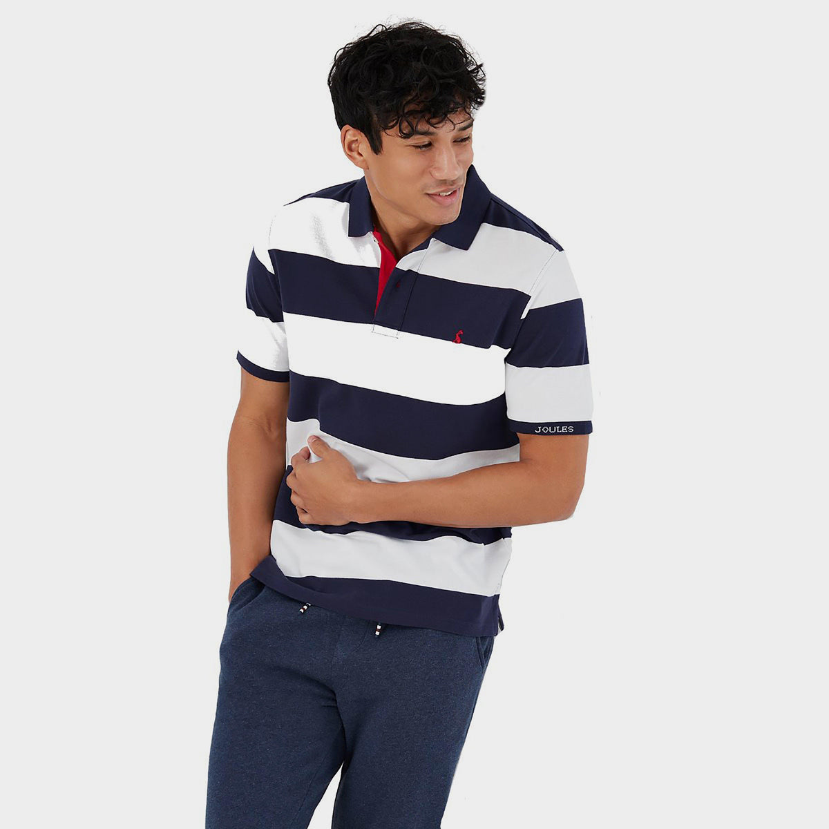 Men's Filbert Polo Blue White Stripe