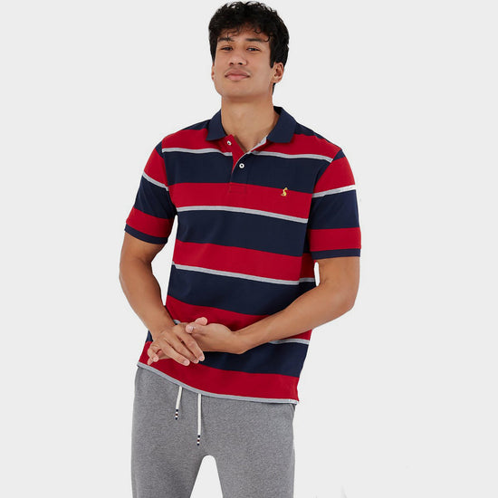 Men's Filbert Polo Navy Red Stripe