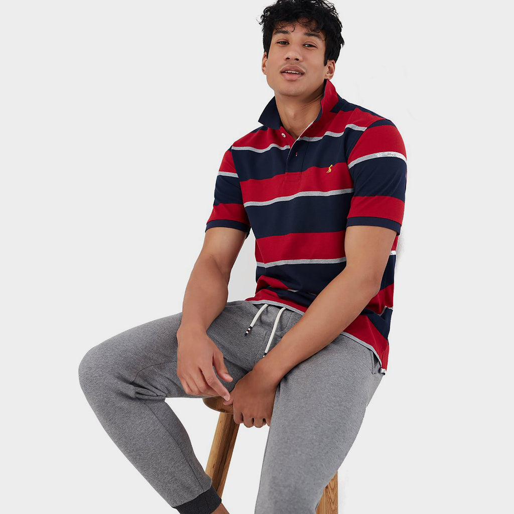 Men's Filbert Polo Navy Red Stripe