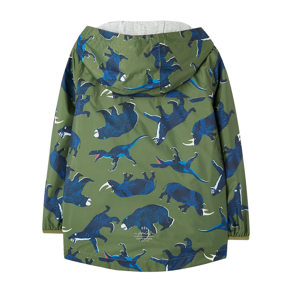 Joules Kids Bayfield Waterproof Jacket Green Beasts