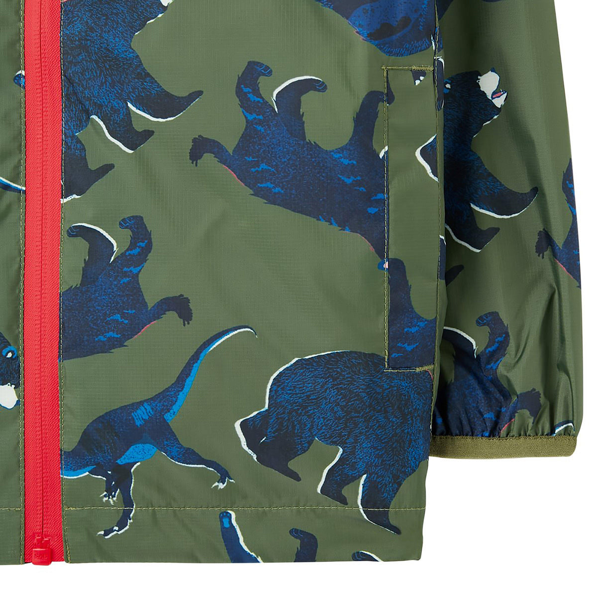 Joules Kids Bayfield Waterproof Jacket Green Beasts
