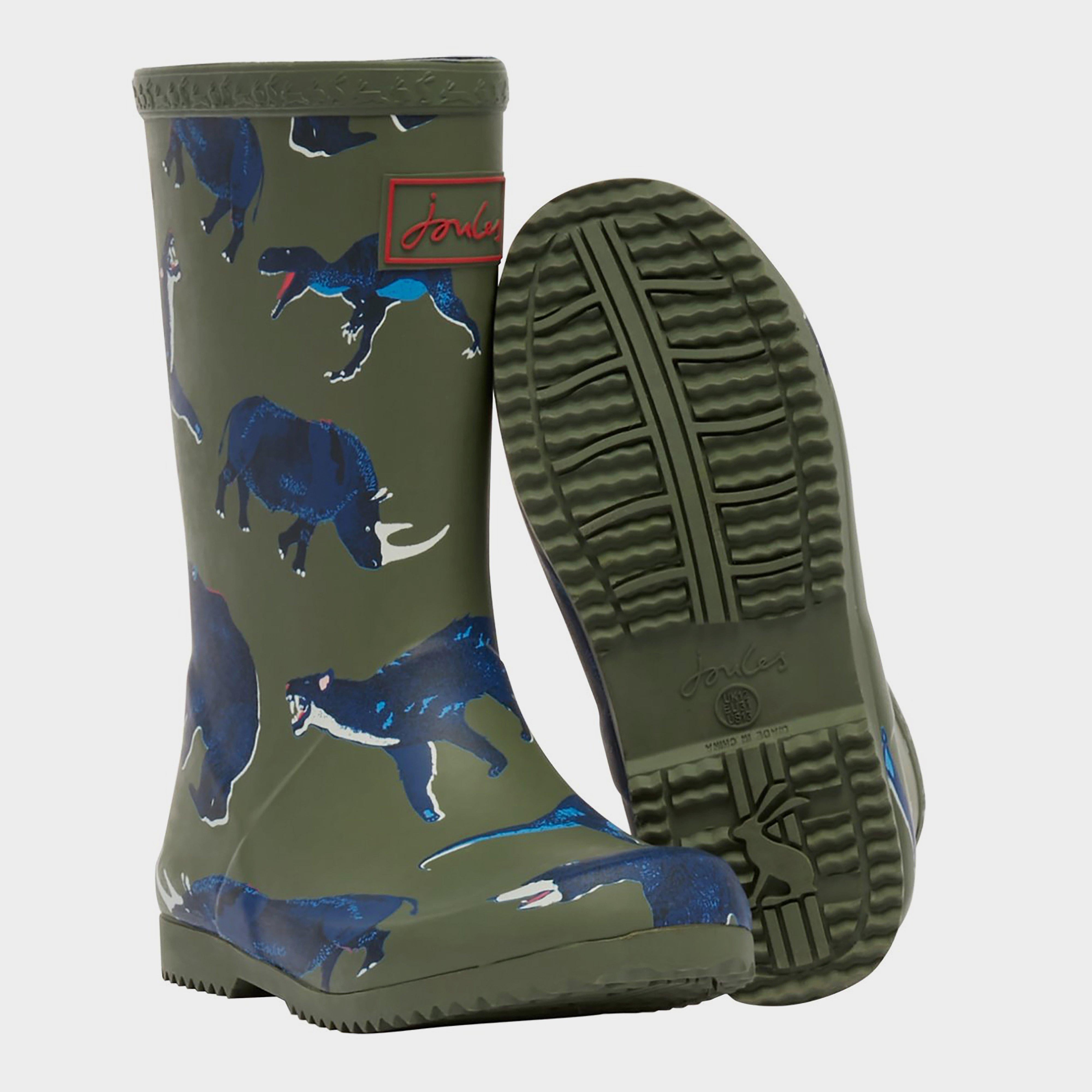 Kids Roll Up Wellies Green Animal