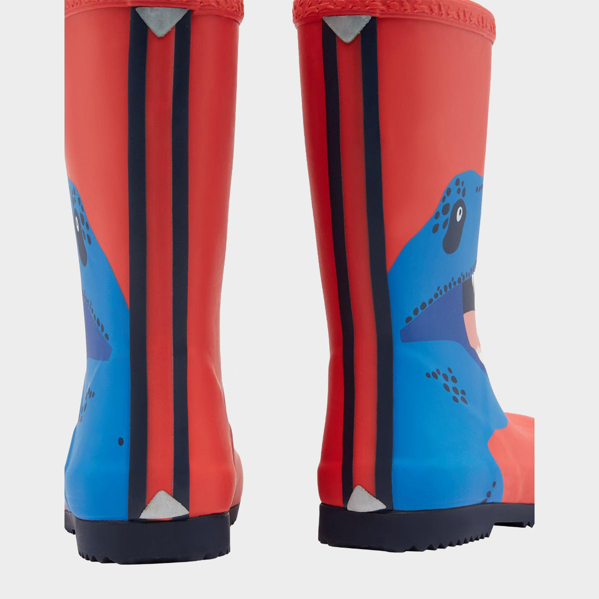 Childs Roll Up Wellies Red Dino