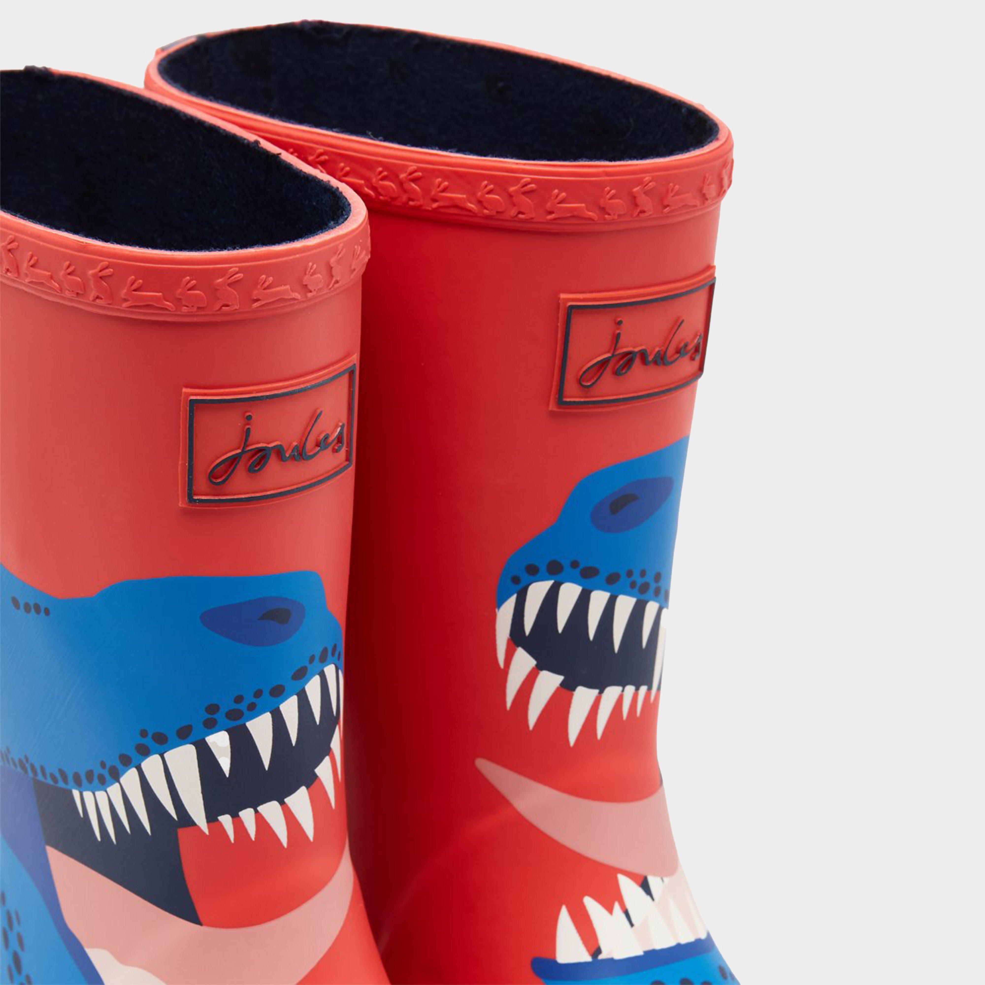 Childs Roll Up Wellies Red Dino