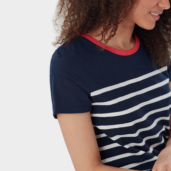 Womens Carley Stripe T-Shirt Engine Cream Stripe