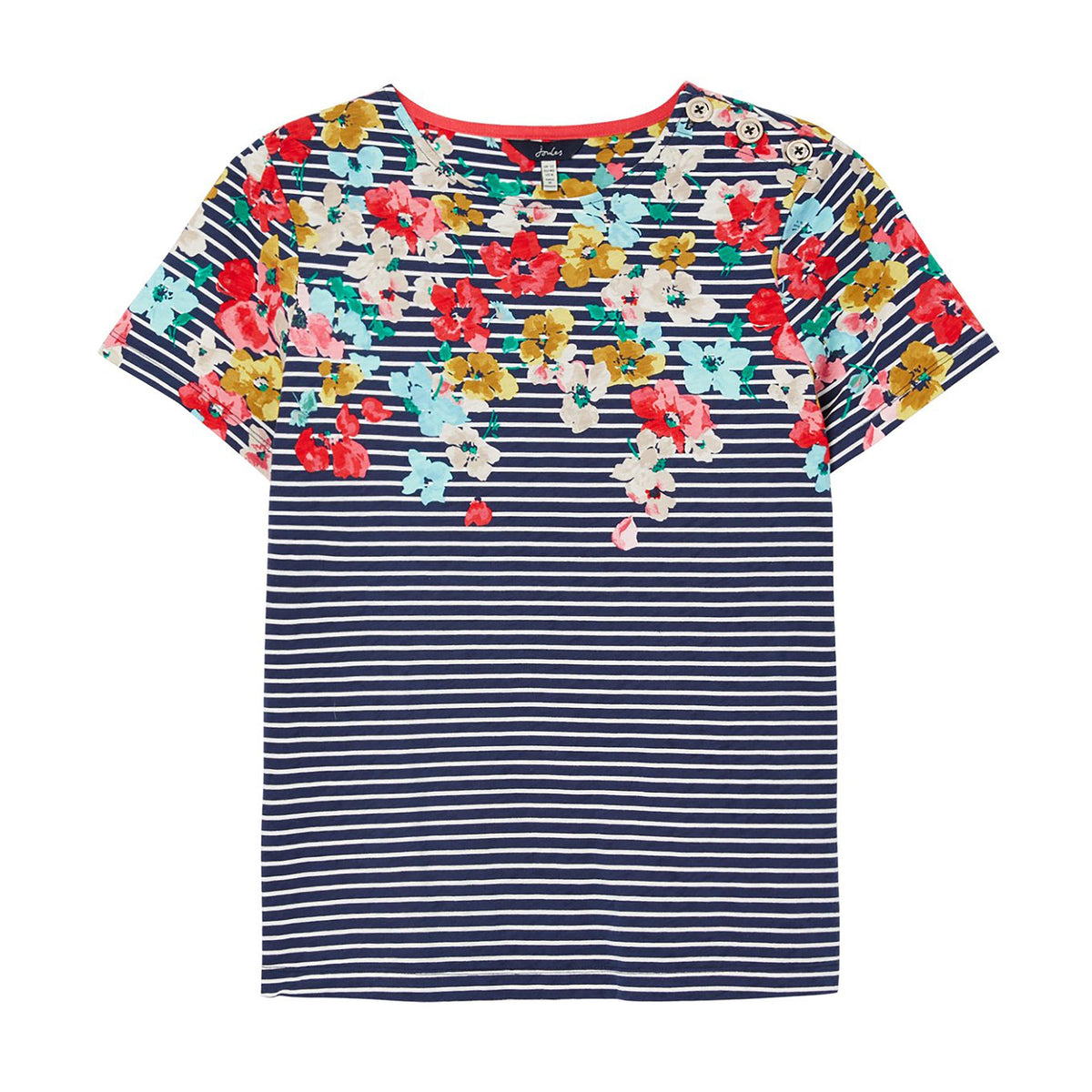 Womens Harbour Print Short Sleeved Top Blue Border Stripe