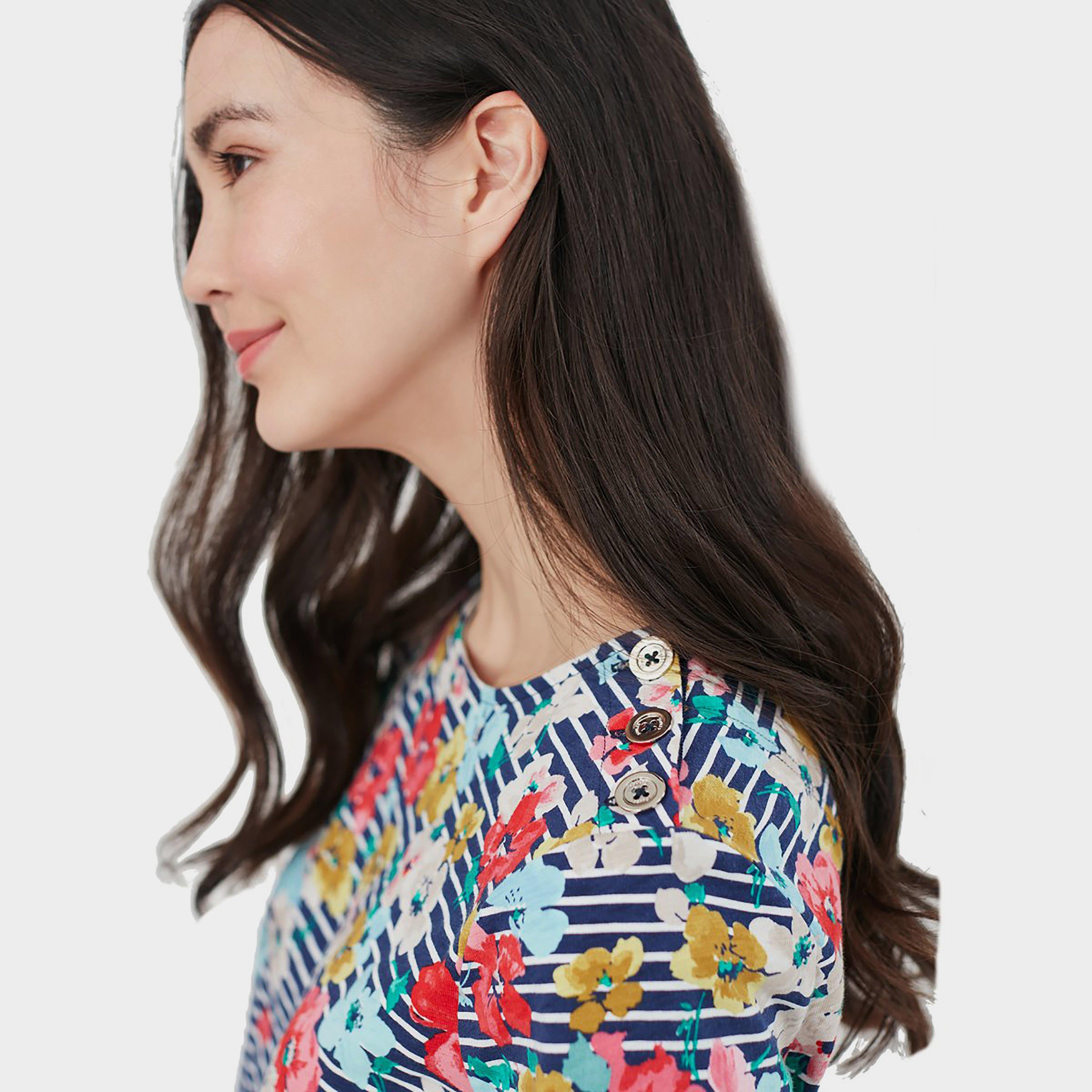 Womens Harbour Print Short Sleeved Top Blue Border Stripe