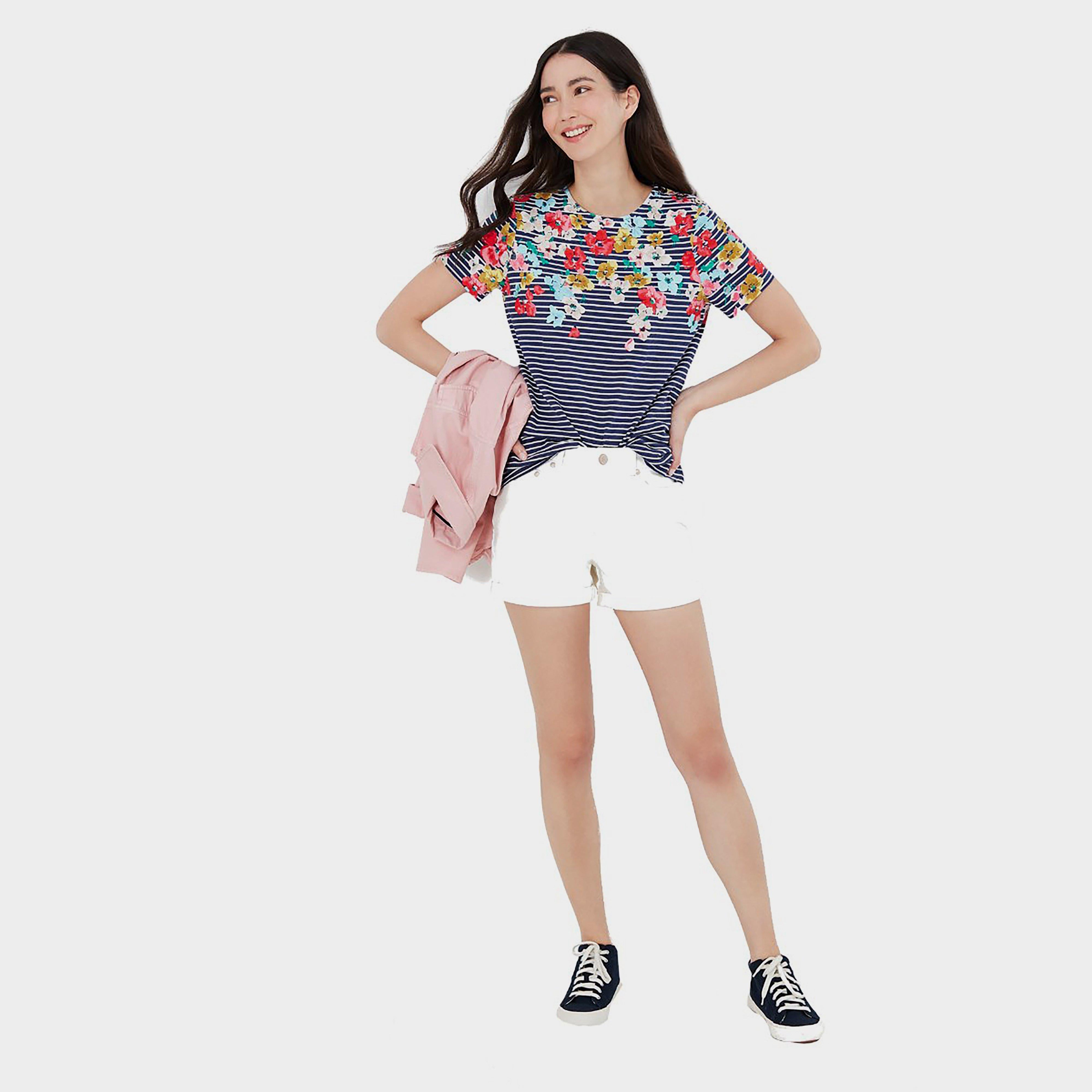 Womens Harbour Print Short Sleeved Top Blue Border Stripe