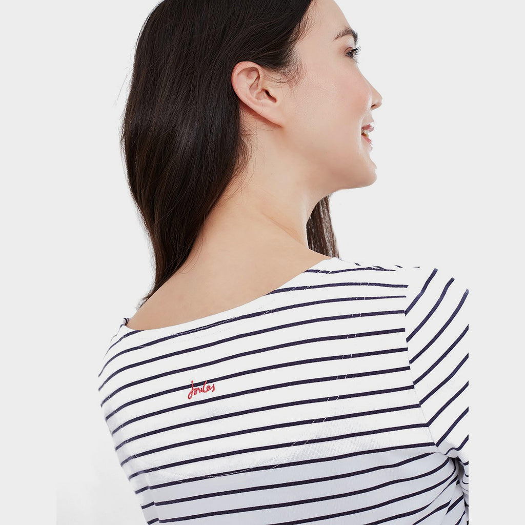 Womens Harbour Print Jersey Top Navy Stripe Floral