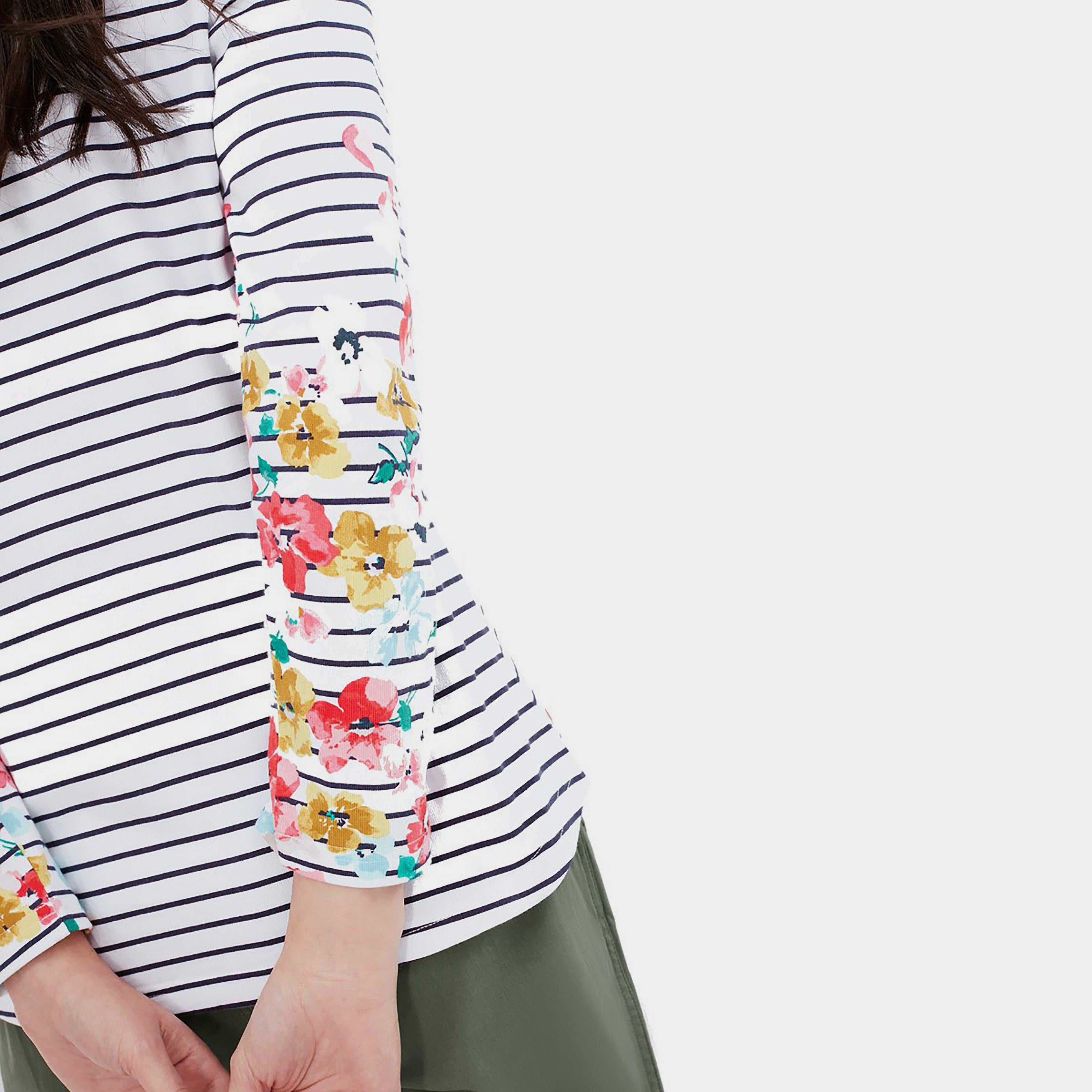 Womens Harbour Print Jersey Top Navy Stripe Floral