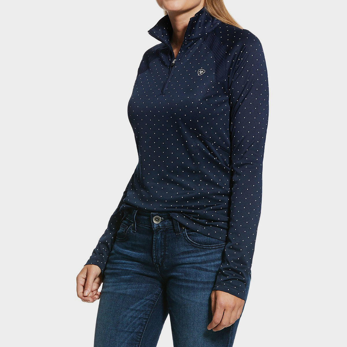 Womens Sunstopper 2.0 Baselayer Navy Dot