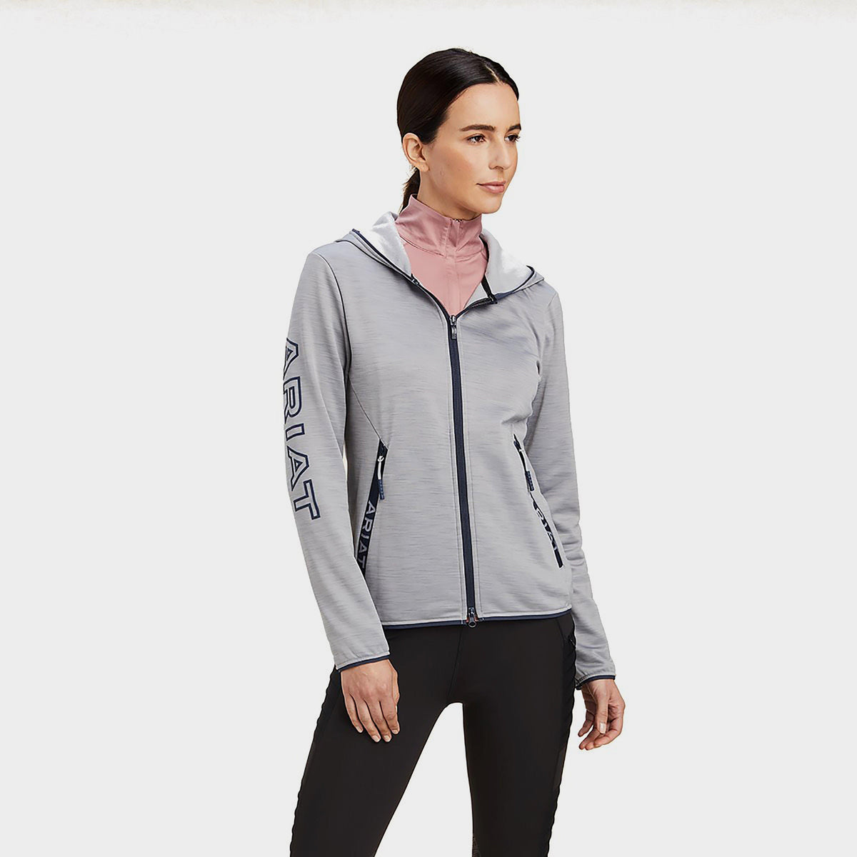 Womens Byron Full Zip Hoodie Heather Grey