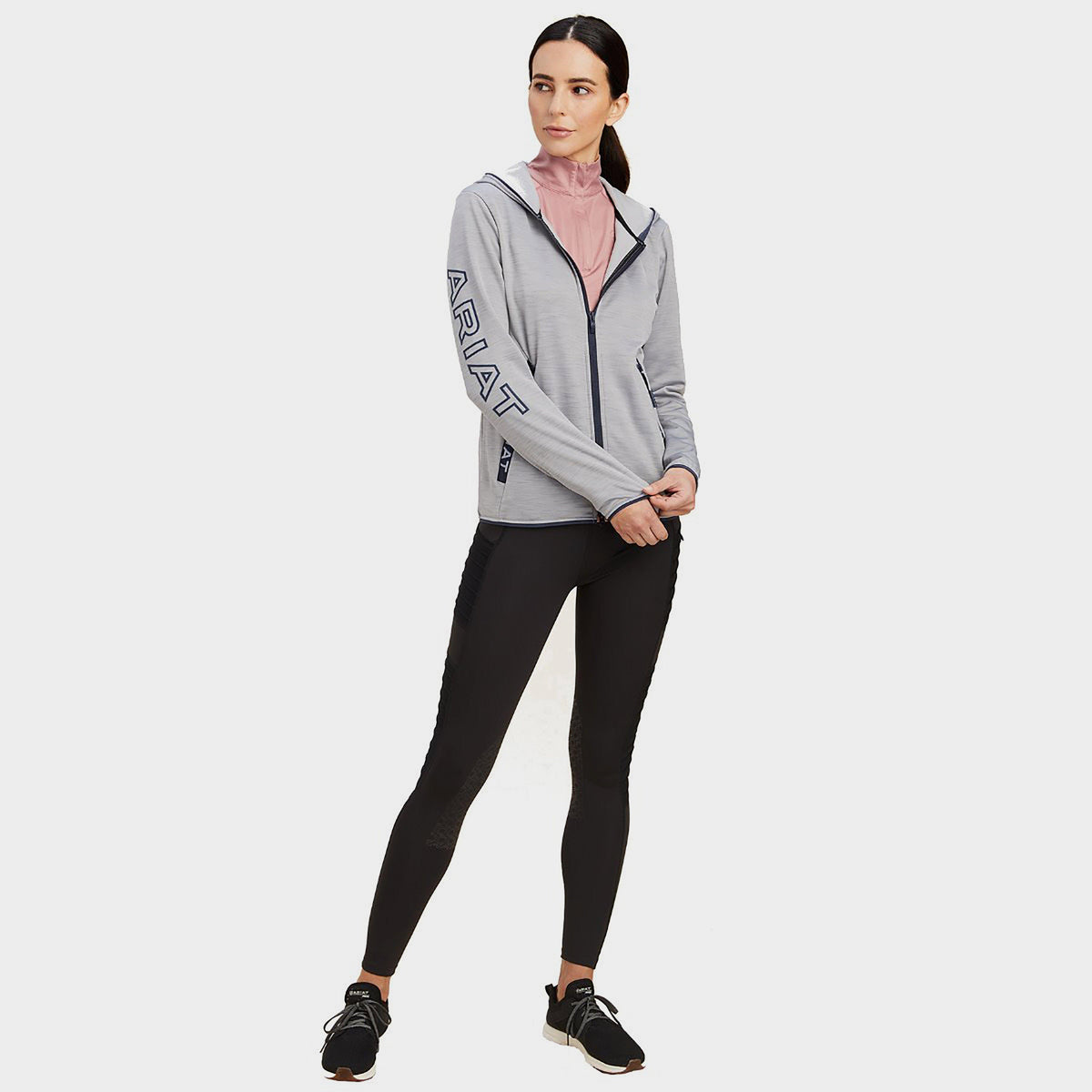 Womens Byron Full Zip Hoodie Heather Grey