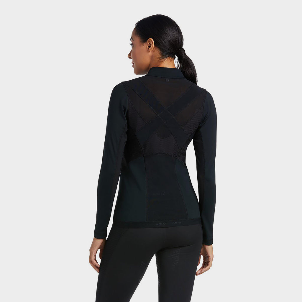 Womens Ascent 1/4 Zip Base Layer Black