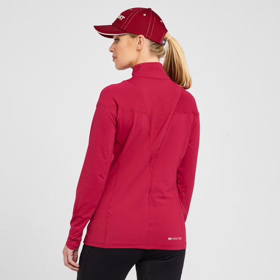 Womens Auburn 1/4 Zip Baselayer Red Bud