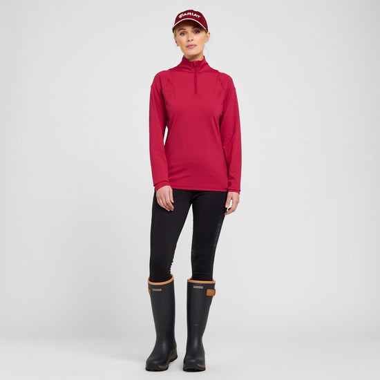 Womens Auburn 1/4 Zip Baselayer Red Bud
