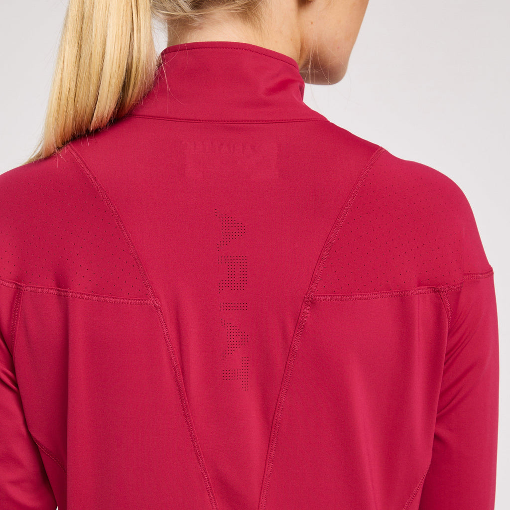 Womens Auburn 1/4 Zip Baselayer Red Bud