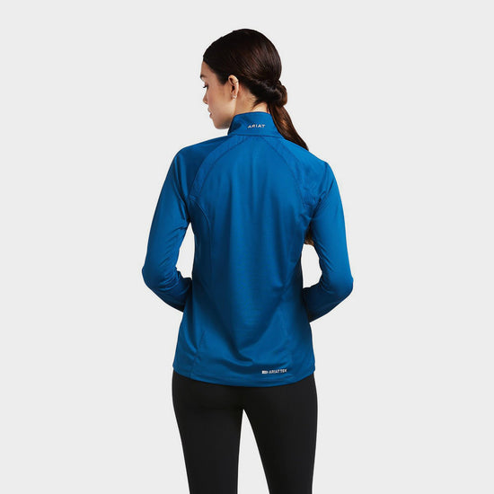 Womens Sunstopper 2.0 1/4 Zip Baselayer Blue Opal