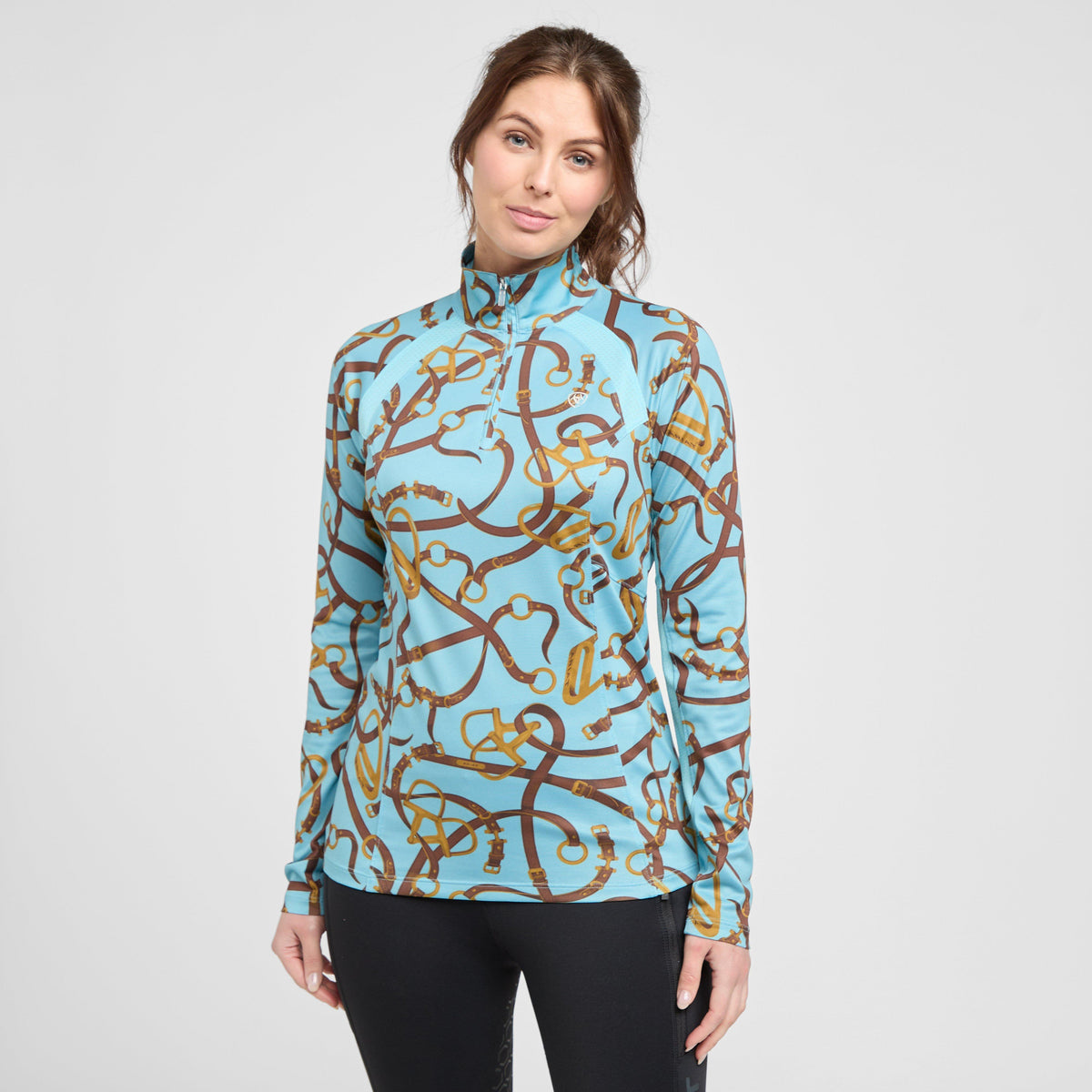 Womens Sunstopper 2.0 1/4 Zip Baselayer Milky Blue Bridle