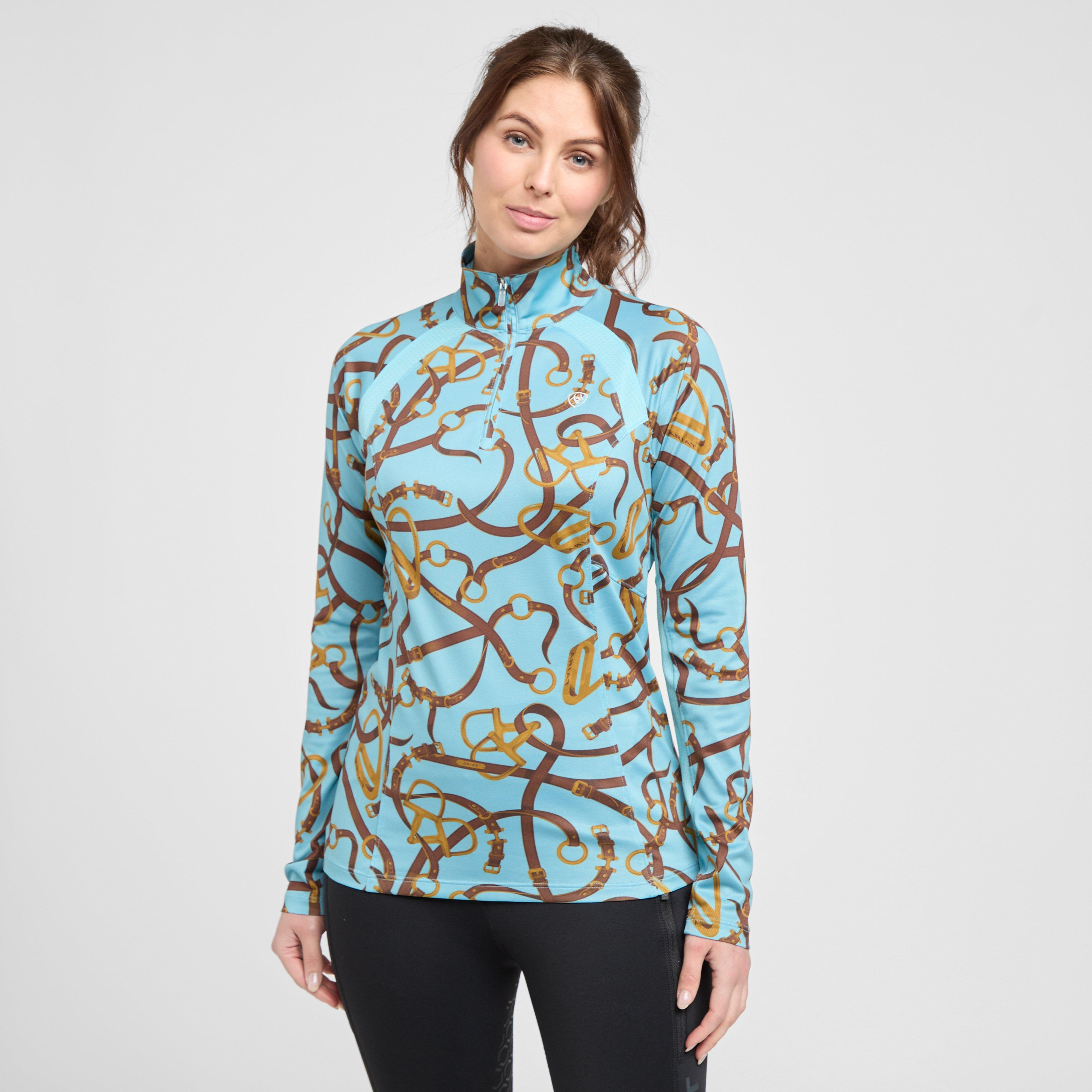 Womens Sunstopper 2.0 1/4 Zip Baselayer Milky Blue Bridle