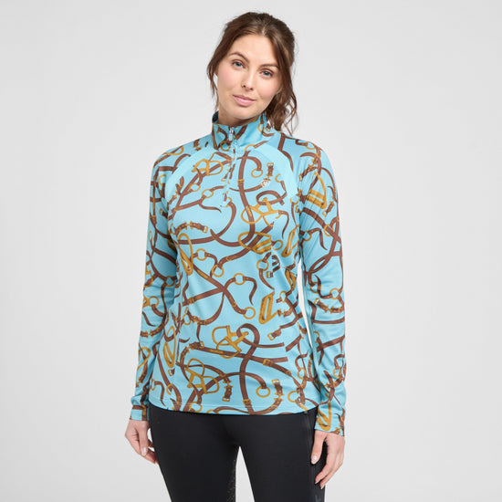 Womens Sunstopper 2.0 1/4 Zip Baselayer Milky Blue Bridle