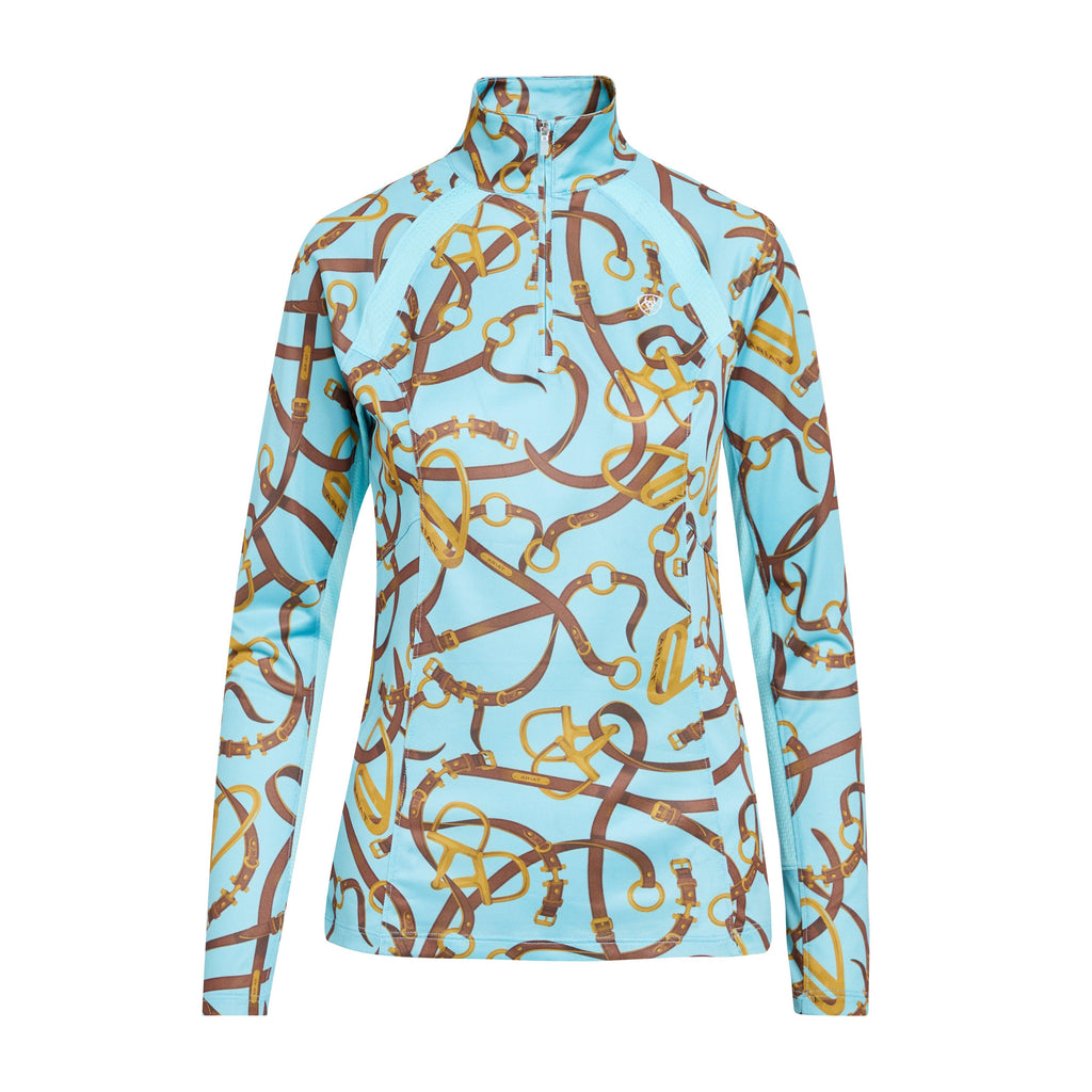 Womens Sunstopper 2.0 1/4 Zip Baselayer Milky Blue Bridle