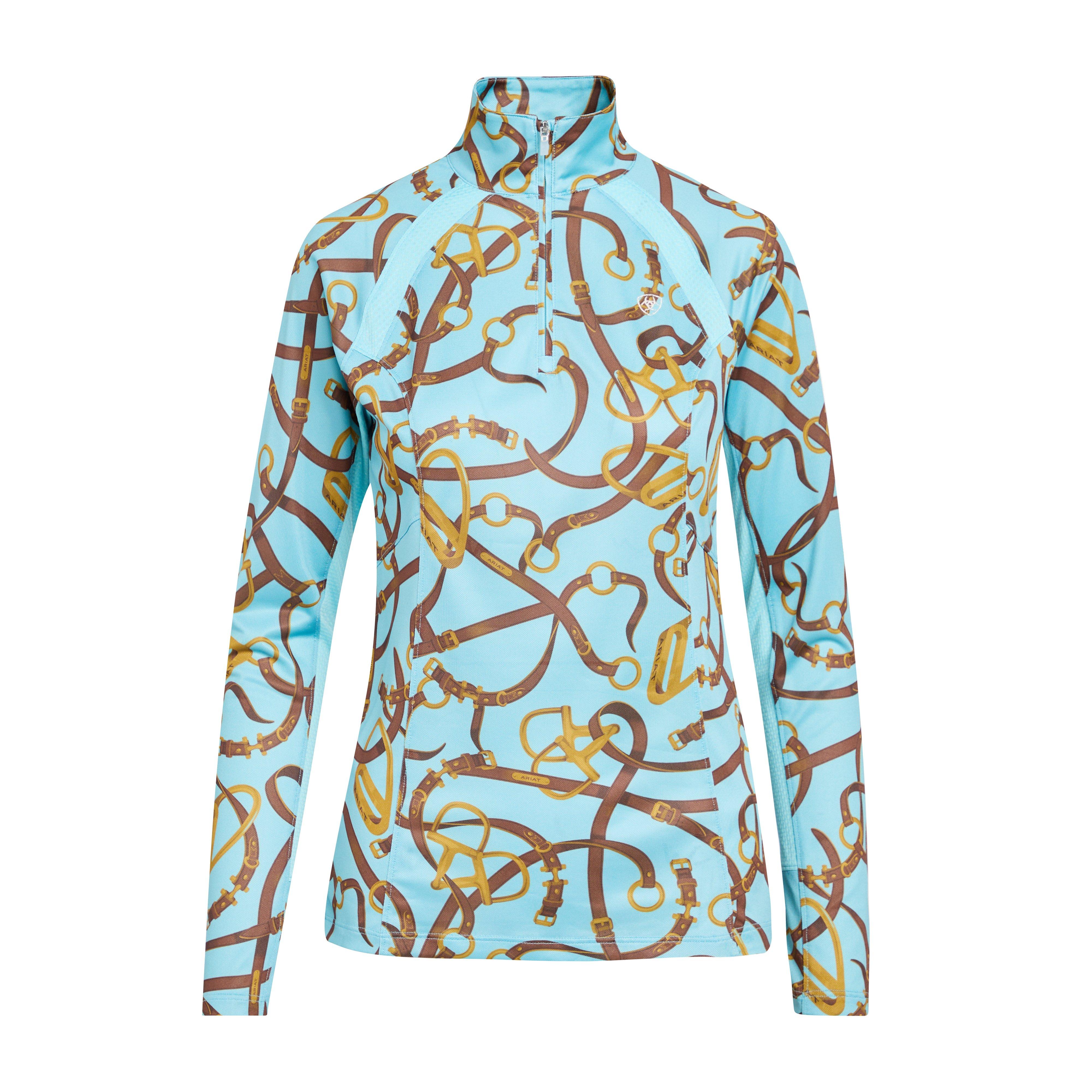 Womens Sunstopper 2.0 1/4 Zip Baselayer Milky Blue Bridle