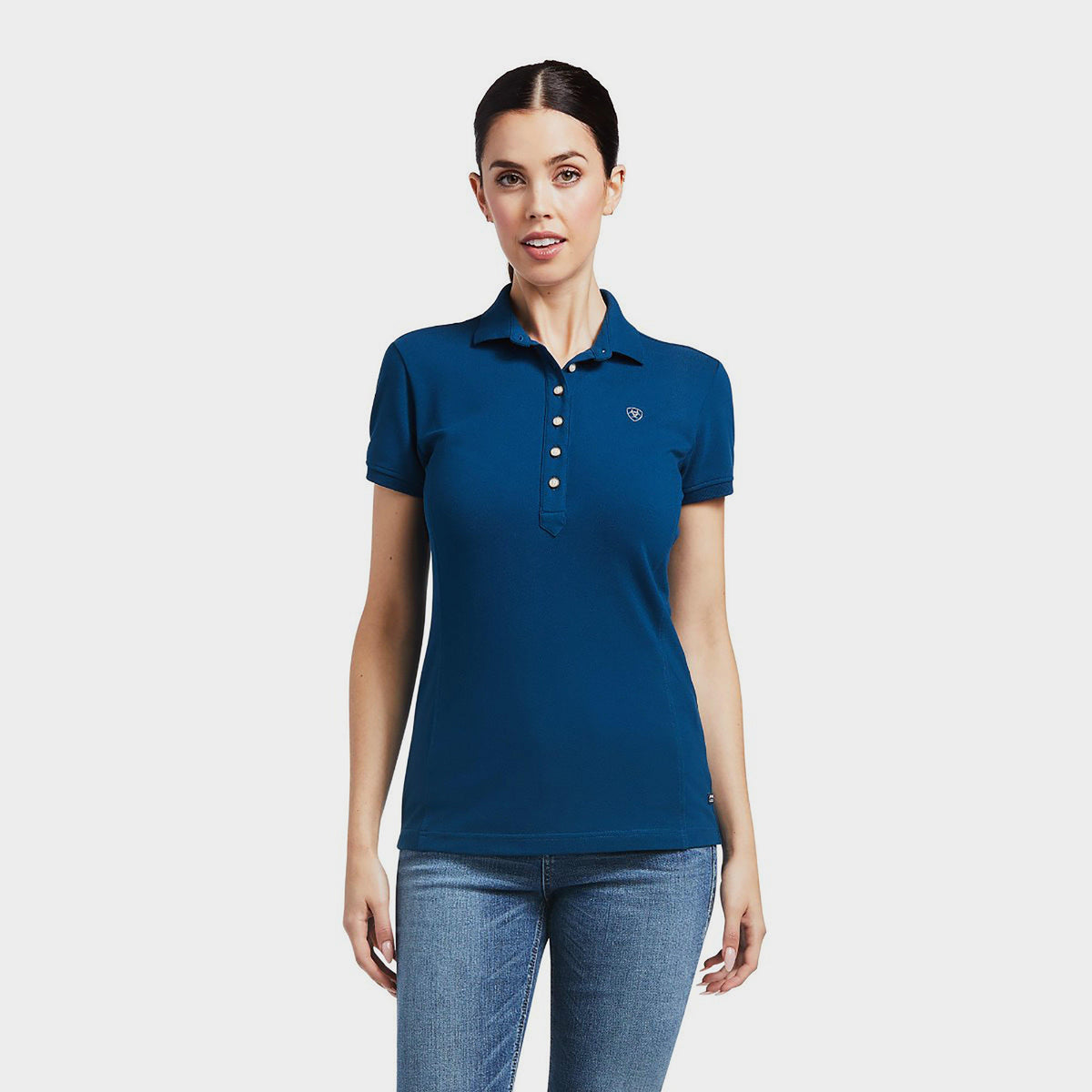 Womens Prix 2.0 Short Sleeved Polo Shirt Blue Opal