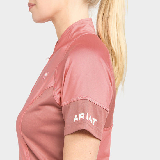 Womens Cambria Jersey 1/4 Zip Baselayer Peach Blossom/Antique Rubia