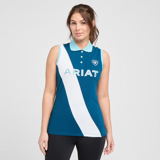 Womens Taryn Sleeveless Polo Shirt Blue Opal