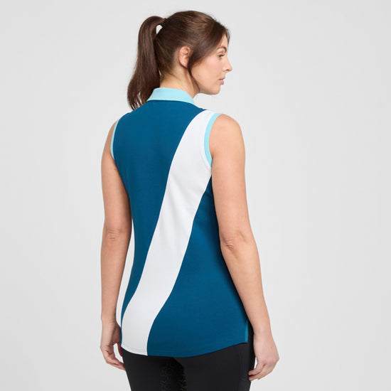 Womens Taryn Sleeveless Polo Shirt Blue Opal