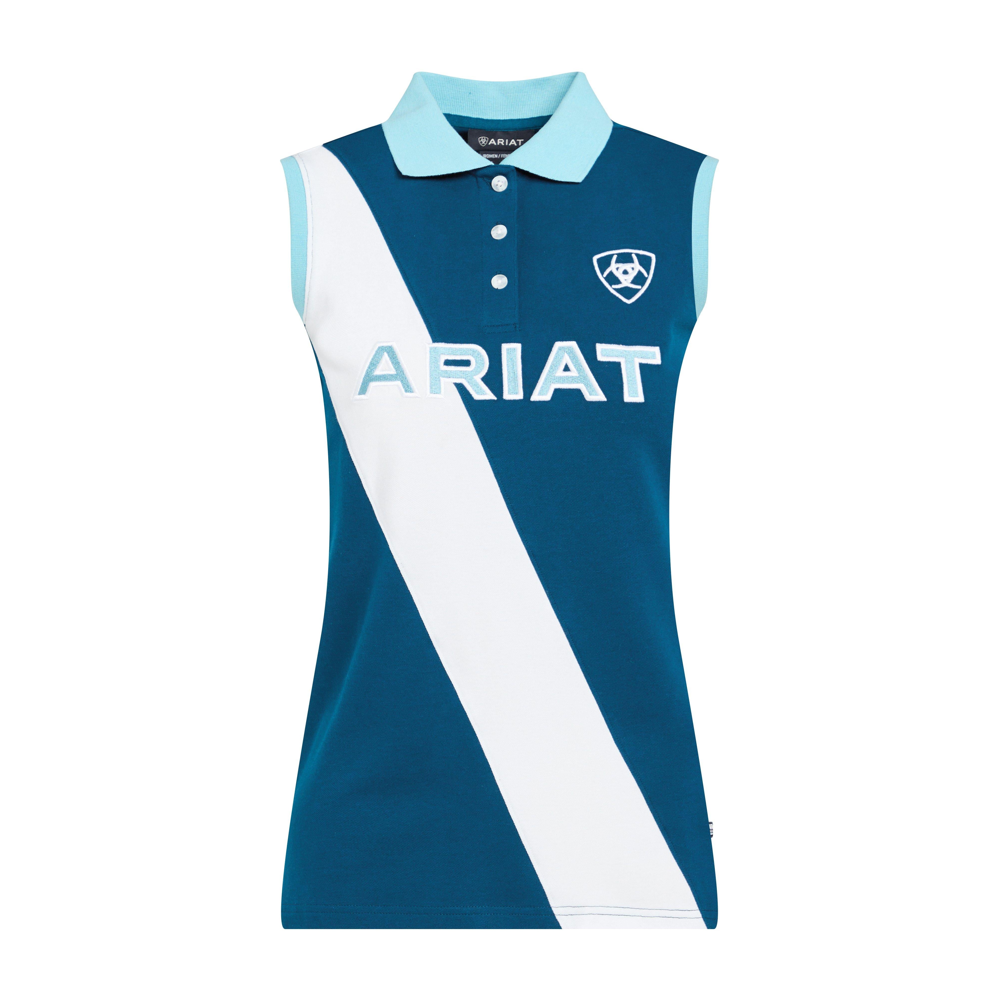 Womens Taryn Sleeveless Polo Shirt Blue Opal