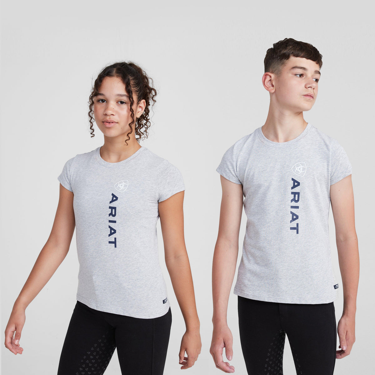 Childs Vertical Logo Short Sleeved Top Heather Grey