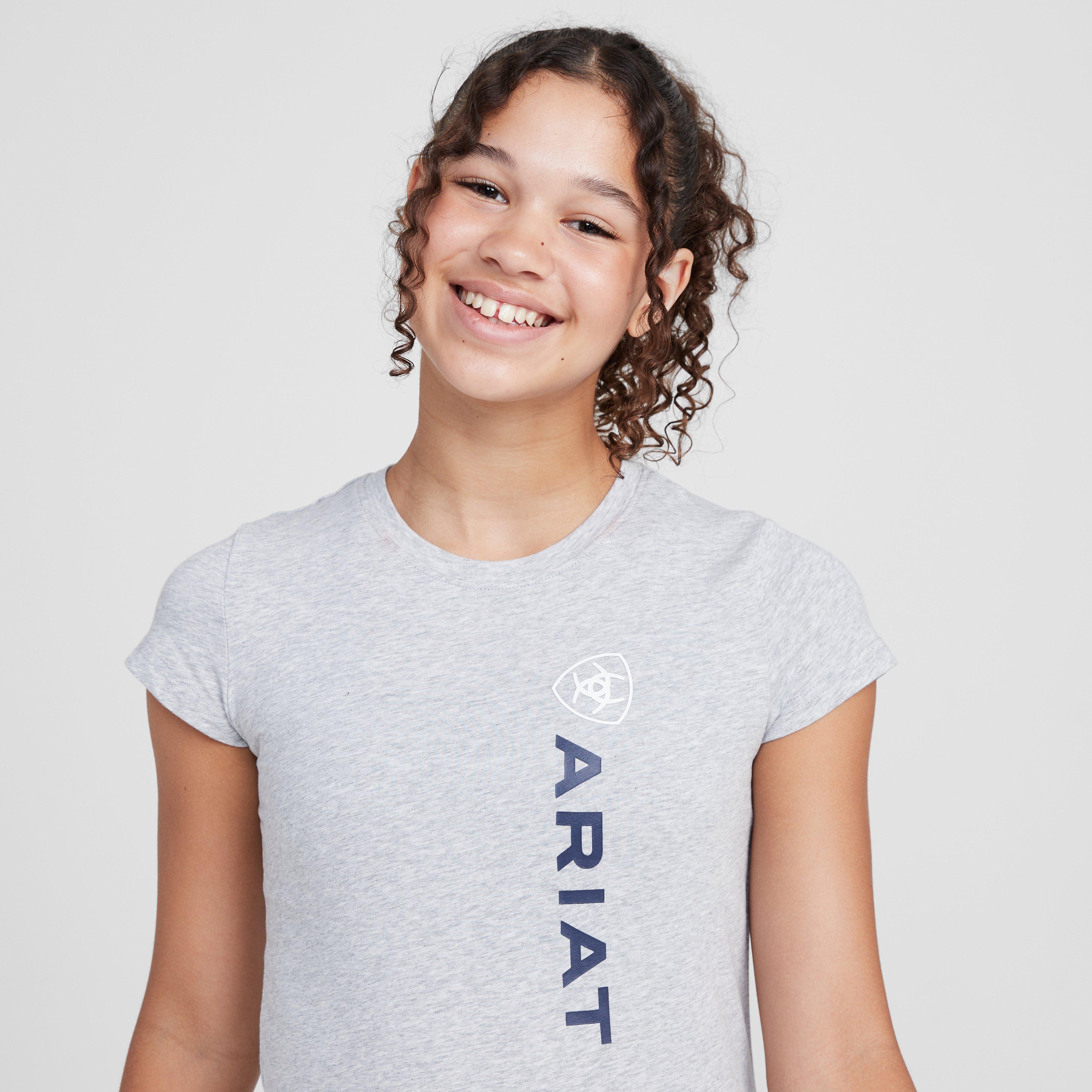 Childs Vertical Logo Short Sleeved Top Heather Grey