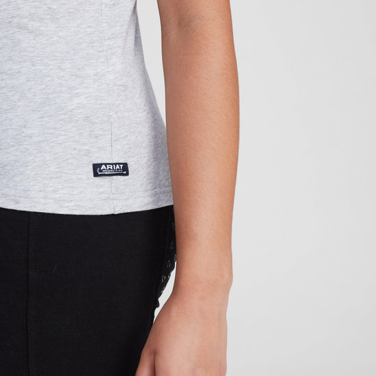 Childs Vertical Logo Short Sleeved Top Heather Grey