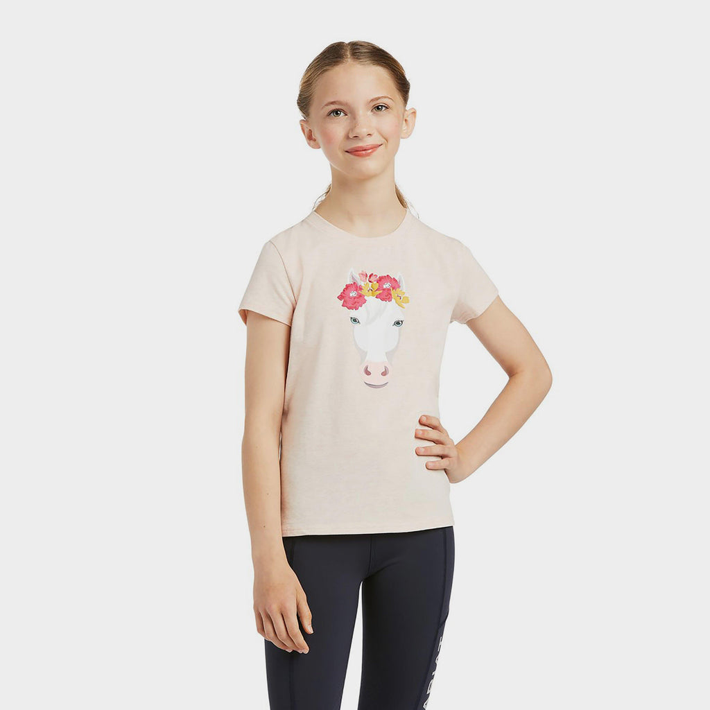 Childs Wonderful Dream Short Sleeved Top Heather Pink