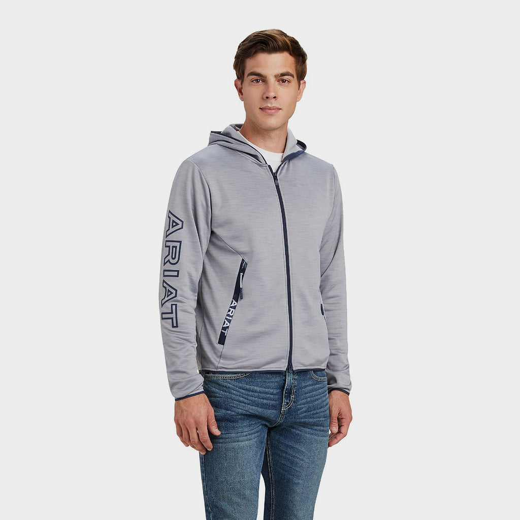 Mens Byron Zip Hoodie Heather Grey
