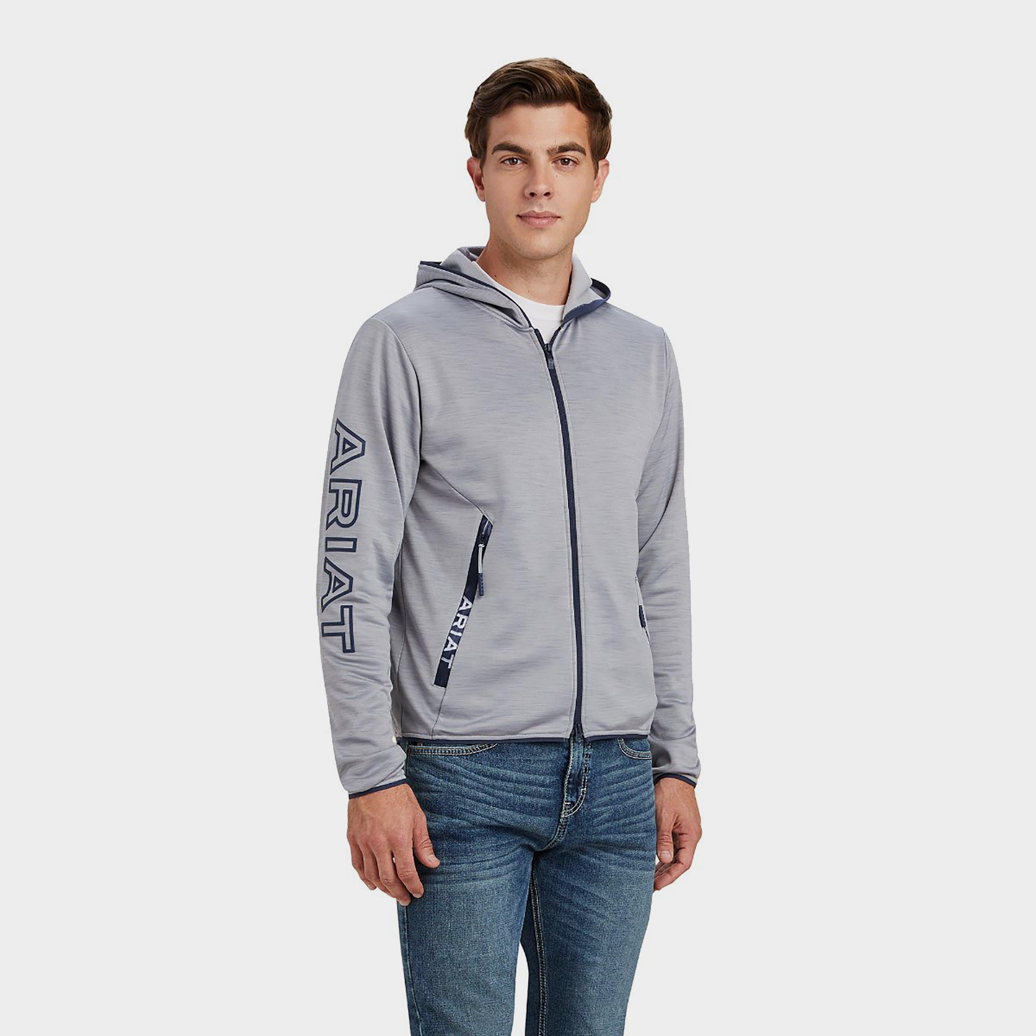 Mens Byron Zip Hoodie Heather Grey
