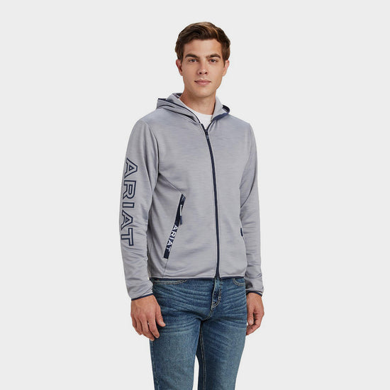 Mens Byron Zip Hoodie Heather Grey
