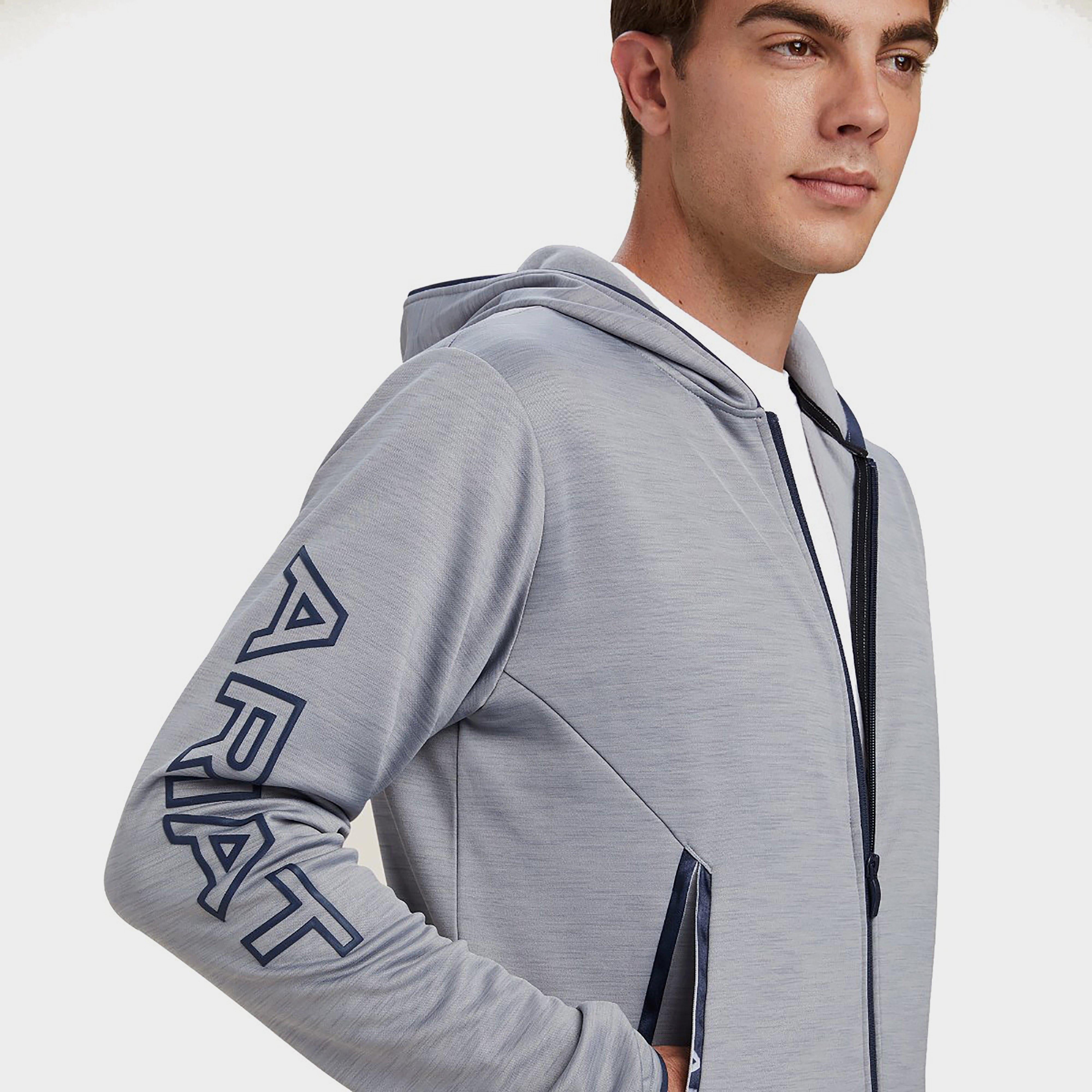 Mens Byron Zip Hoodie Heather Grey
