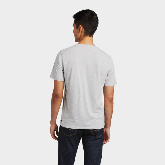 Mens Vertical Logo Short Sleeved Top Heather Grey