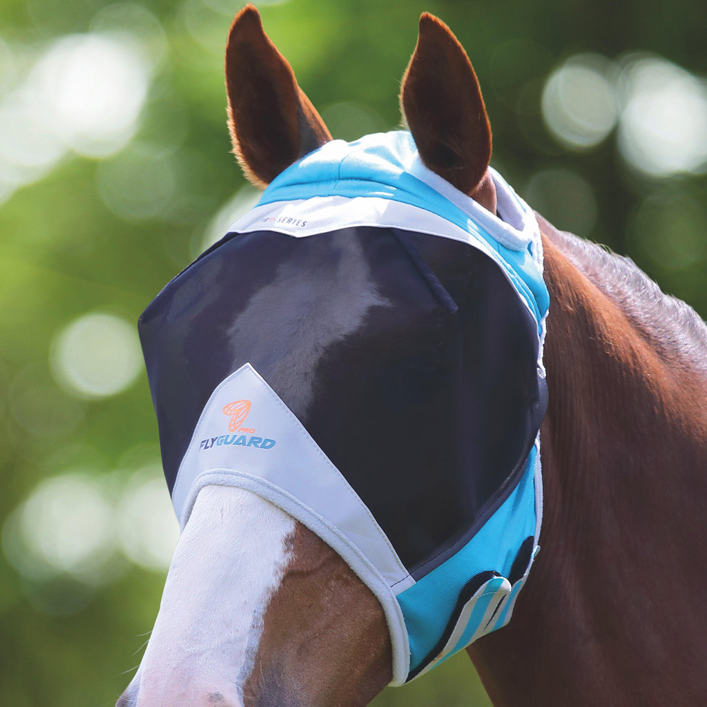 FlyGuard Pro Fine Mesh Fly Mask with Ear Holes Teal